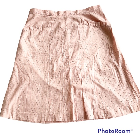 American Eagle Size 10 Pink A Line Skirt Dotted Lined Front Pockets Cotton NEW - Picture 1 of 7